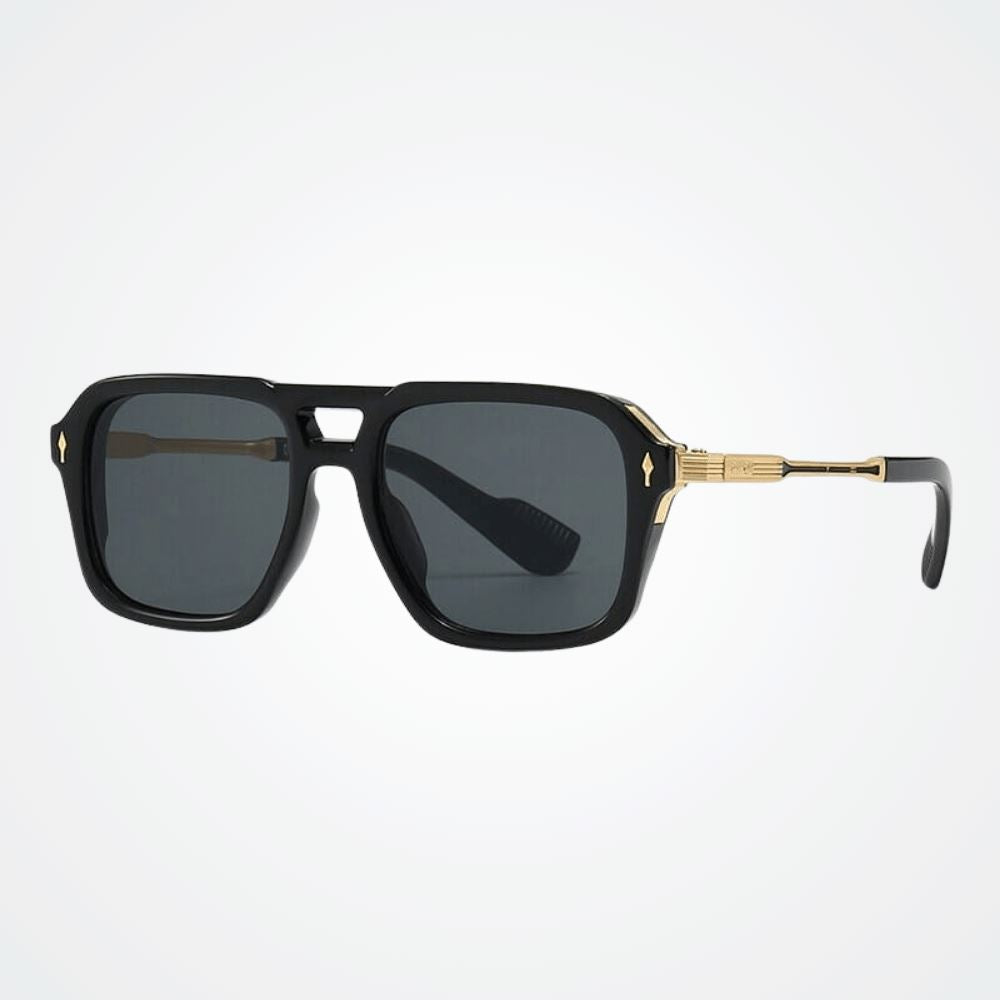 Óculos de Sol Retro oculos03 Sr Aflha Preto/Dourado 