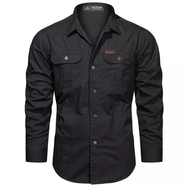 Camisa Manga Longa Militar Camisa Manga Longa Masculina Militar Sr Aflha Preto P 