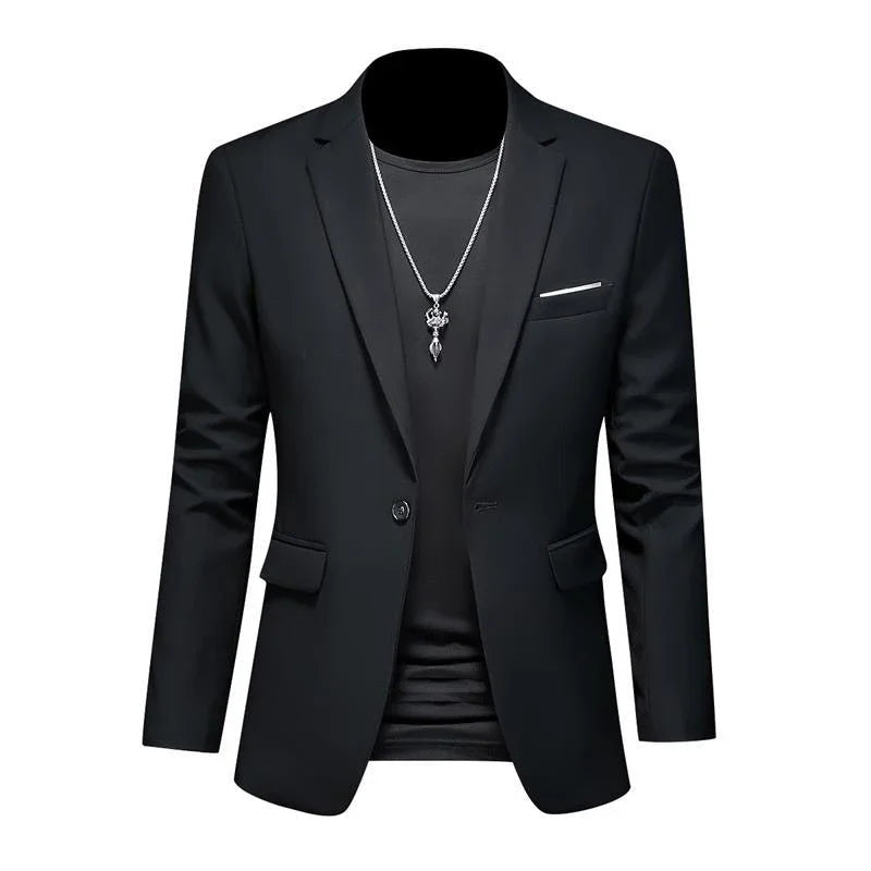 Blazer Masculino Esporte Fino Liso TERNO006 G4 Sr Aflha Preto XXG 