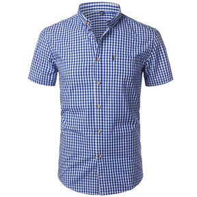 Camisa Social Manga Curta 100% algodão CAMISA001 G2 Sr Aflha Azul Escuro 44 