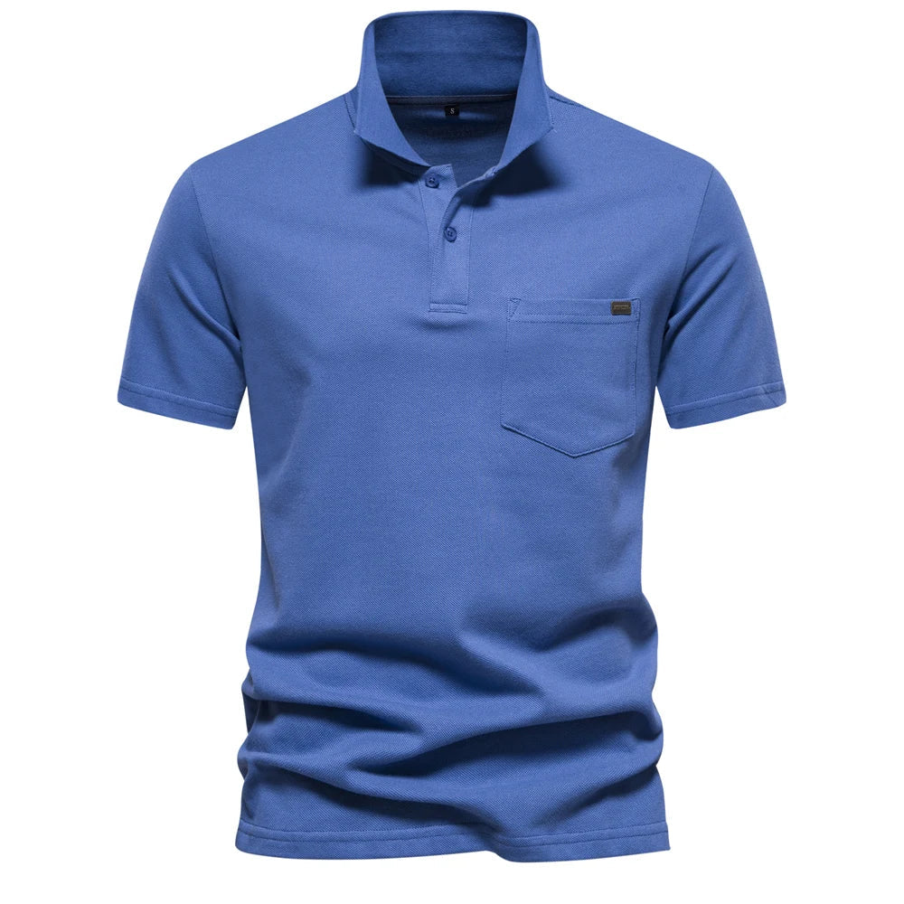 Camisa Polo 100% Algodão CAMISA08 G2 Sr Aflha Azul GG - 90-100kg 