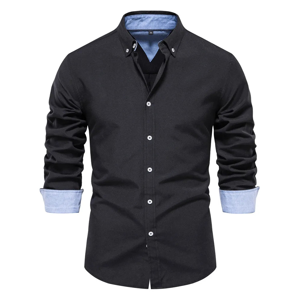 Camisas Manga Longa Oxford CAMISA005 G2 Sr Aflha Preto 41 