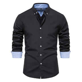 Camisas Manga Longa Oxford CAMISA005 G2 Sr Aflha Preto 41 