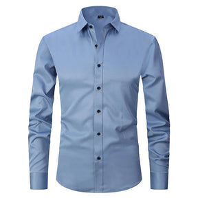 Camisa Social Masculina Elástica Slim Fit Sr Aflha Azul GG 