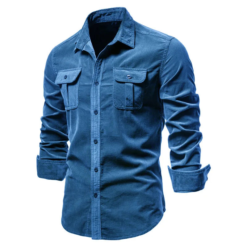 Camisa Manga Longa Casual CAMISA07 G2 Sr Aflha Azul XG - 88-95kg 