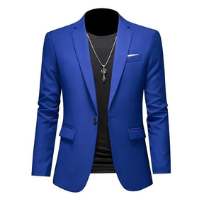 Blazer Masculino Esporte Fino Liso TERNO006 G4 Sr Aflha Azul real XXG 