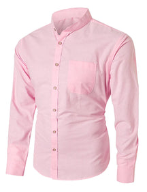 Camisa Social Masculina Gola Padre Sr Aflha pink US XXXL 