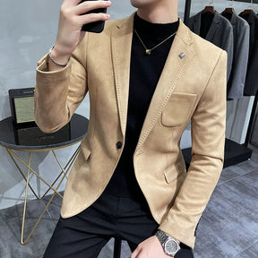 Blazer Masculino Slim Alpha Sr Aflha Khaki Asia XL 62-68KG 