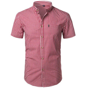 Camisa Social Manga Curta 100% algodão CAMISA001 G2 Sr Aflha Vermelho 44 