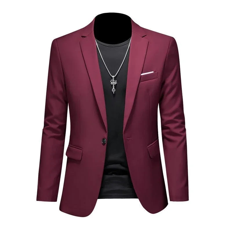 Blazer Masculino Esporte Fino Liso TERNO006 G4 Sr Aflha Vinho vermelho XXG 