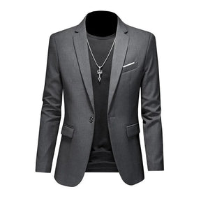 Blazer Masculino Esporte Fino Liso TERNO006 G4 Sr Aflha Cinza escuro XXG 