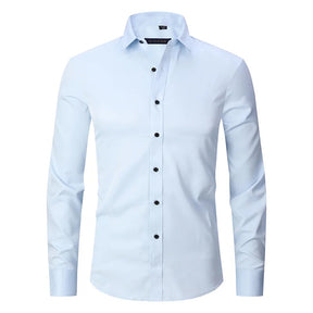 Camisa Social Masculina Elástica Slim Fit Sr Aflha Azul Claro XG 