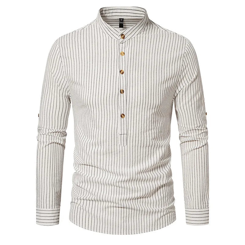 Camisa Gola Padre 100% Algodão CAMISA06 G2 Sr Aflha Beige G 