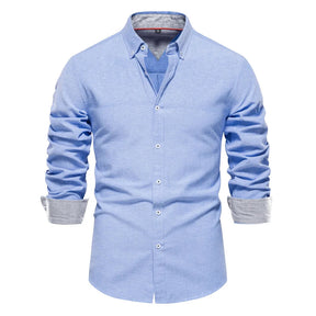 Camisas Manga Longa Oxford CAMISA005 G2 Sr Aflha Azul 42 