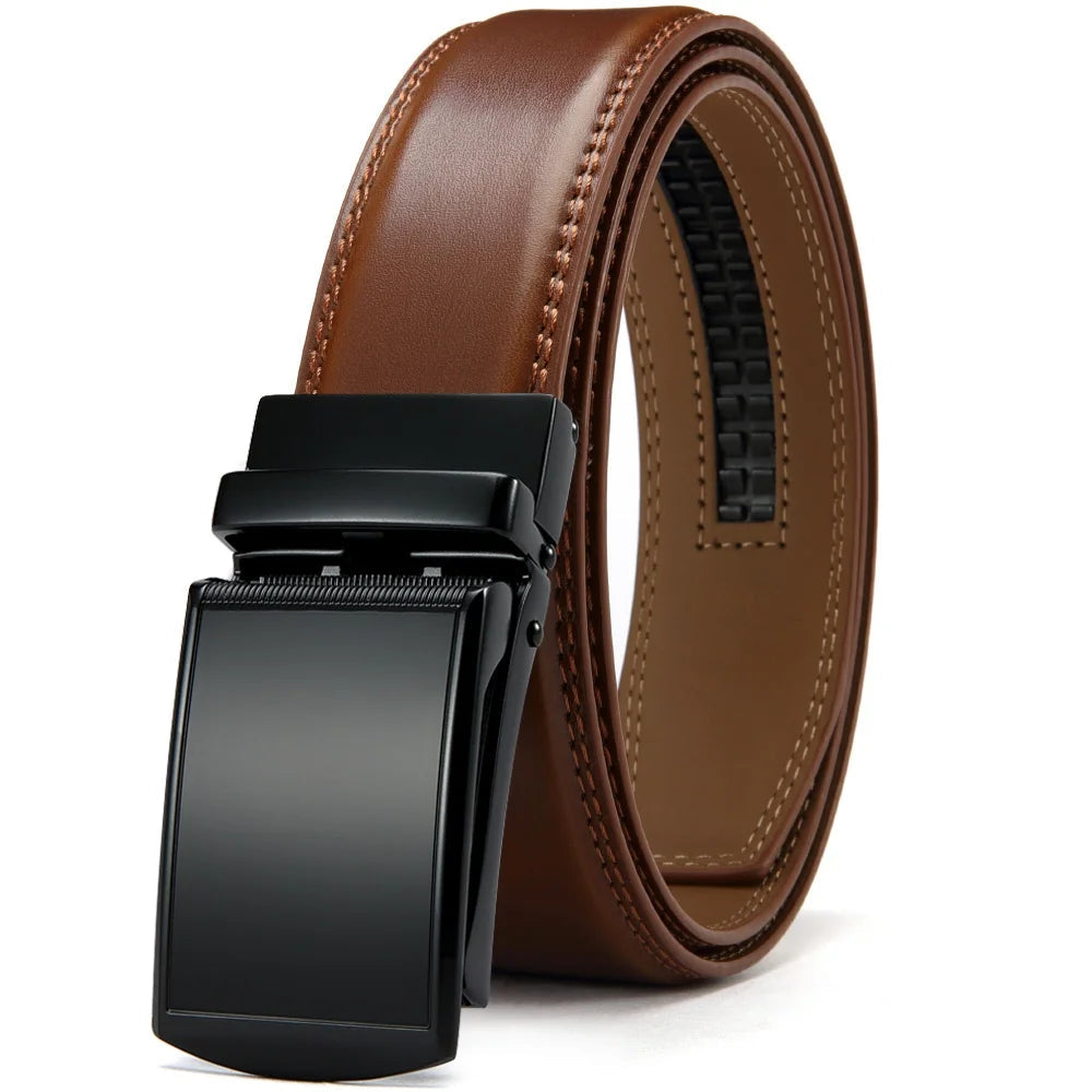 DOOPAI Mens Leather Belt Multiple Colors Automatic Available Belts Leisure Fashion Ratchet Belts for Men Pants Waistband Sr Aflha 95WDZYHFL-CR 135cm 