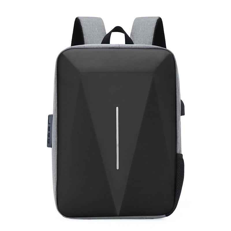 Mochila Executiva Minimal - Notebook 15`, Impermeável, Porta USB e Trava TSA Mochila Minimal Antifurto à Prova D'água Sr Aflha Cinza 